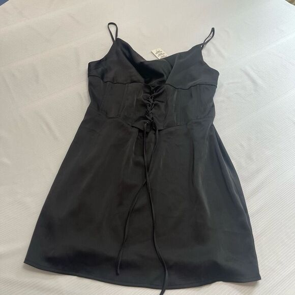 NWT Light Before Dark x Urban Outfitters Black Corset Dress Size Large New - Picture 1 of 7